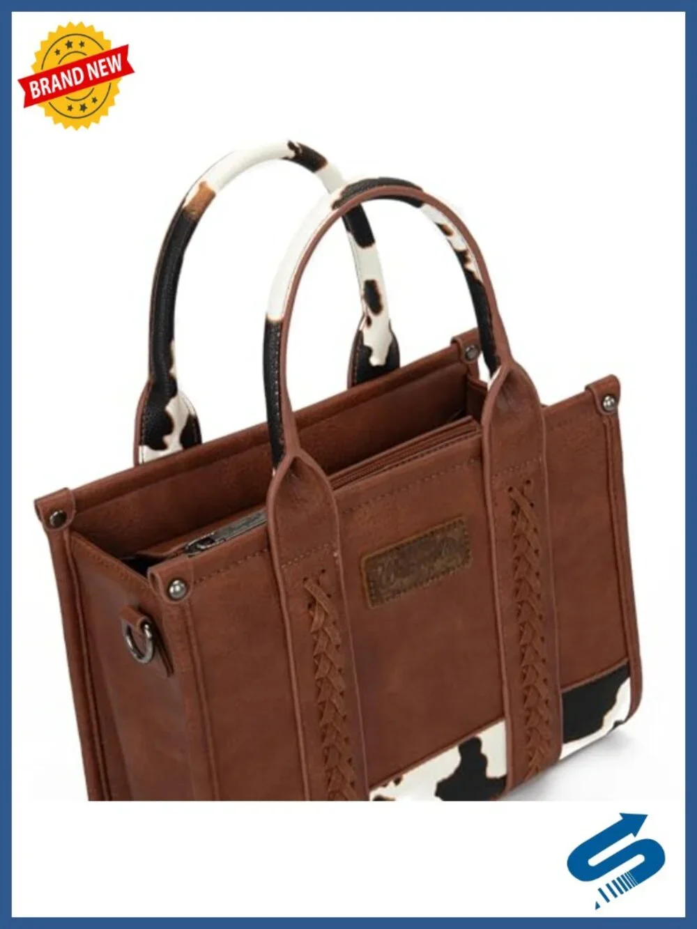 Vegan Leather Tote Bag Satchel with Card Holder and Detachable Crossbody Strap